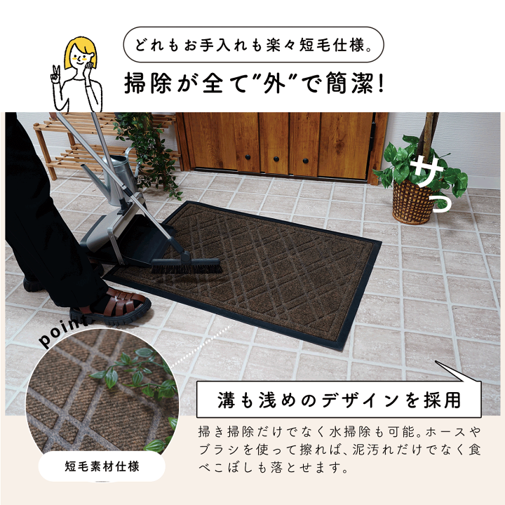 楽天市場】ラバー 玄関マット 泥除け 水捌け 洗える 厚手 通年 オール