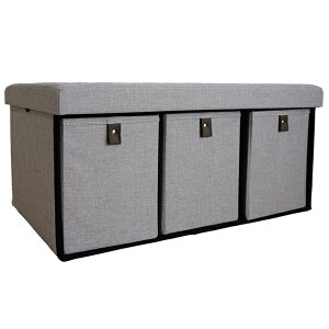 収納スツール 椅子 収納ボックス 折り畳み可能 座れる 大容量 送料無料チェア 足置き オットマン おもちゃ箱 ケース 3つ 4つ区切り 76×38×38cm 50×38×38cmシンプル モダン 無地 子供部屋 リビン