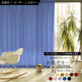 [本日限定12％OFFクーポン] 送料無料 陽が入る オーダーカーテン 非遮光 無地 丸洗い 1cm単位でオーダー可能選べる13色 1枚入 [幅 101～150cm][丈 30～250cm]洗える 形状記憶 シンプル 光を取り込む タッセル付 送料無料 北欧 韓国インテリア [非遮光CP]