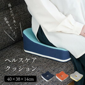カラーコットヘルスケアクッション ヘルスケア 座布団 座面 チェアパッド 1枚 ラッピング可綿 カラー コットン 北欧 洗える 低反発 姿勢矯正 骨盤矯正 猫背 健康グッズ サポーター オフィス テレワーク 在宅 おしゃれ あす楽 [R-SS] [綿CP]