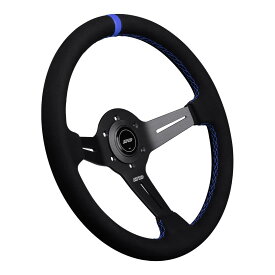DND Performance Interior　Race　アルカンターラ ブルーステッチ　350mm　ステアリング　50mmディープ　セミディープ　ハンドル　レース　USDM　スウェード