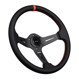 DND Performance Interior　パンチングレザー　カーボンスポーク　レッドステッチ　350mm　60mmディープ　ステアリング　USDM　PCD70　ハンドル