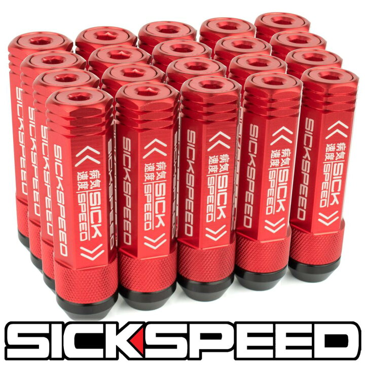 楽天市場】SICKSPEED 3Pハイブリッドナット ロングタイプ レッド 20本 