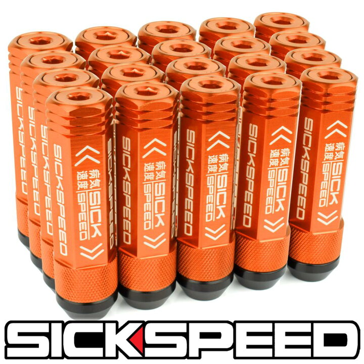 楽天市場】SICKSPEED 3Pハイブリッドナット ロングタイプ オレンジ 20 