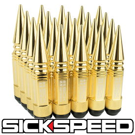 SICKSPEED　3Pハイブリッドナット　ショートタイプ　スパイク　108mm　ゴールドクローム　16本　20本　24本　スパイクナット ホイールナット ホイールボルト スチールナット アルミナット ロックナット シックスピード　12x1.5 12x1.25 1/2-20 14x1.5 14x2.0