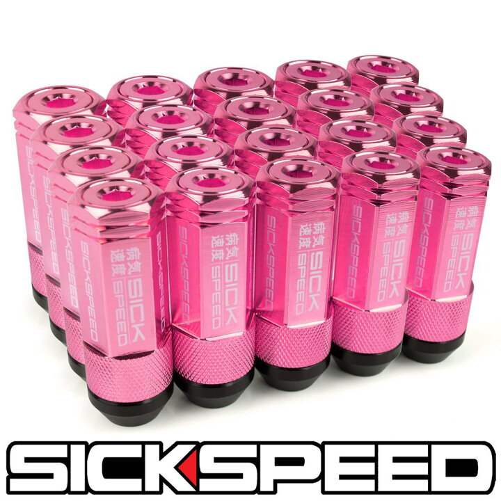楽天市場】SICKSPEED 3Pハイブリッドナット ロングタイプ ピンク 20本 