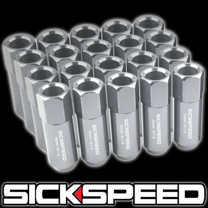 楽天市場】SICKSPEED アルミロングナット シルバー 20本 M12xP1.25 