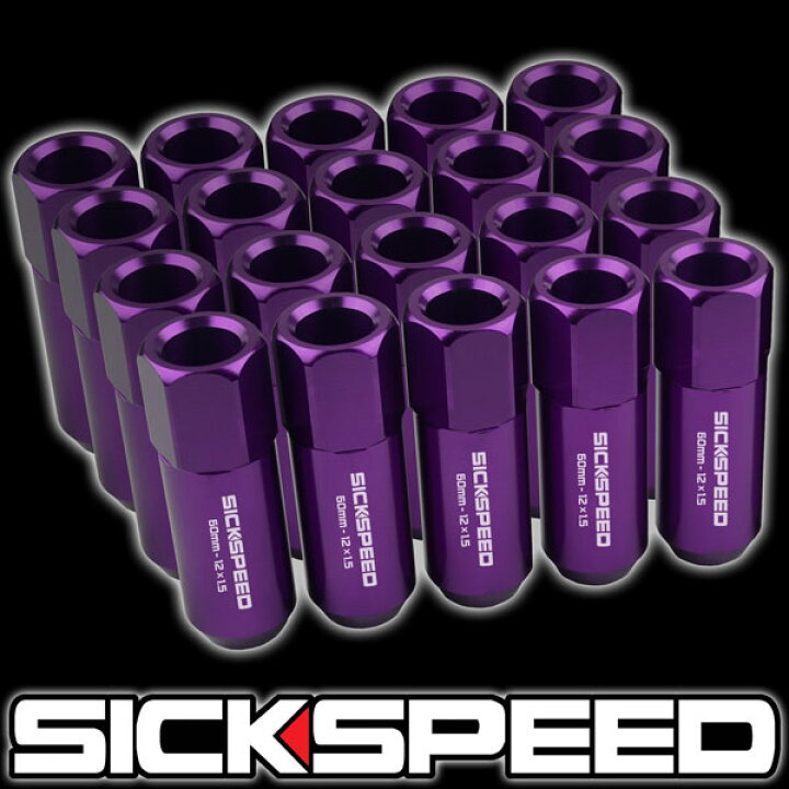 楽天市場】SICKSPEED アルミロングナット パープル 20本 M12xP1.25 
