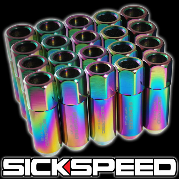 楽天市場】SICKSPEED 特別モデル スチールロングナット ネオクローム 