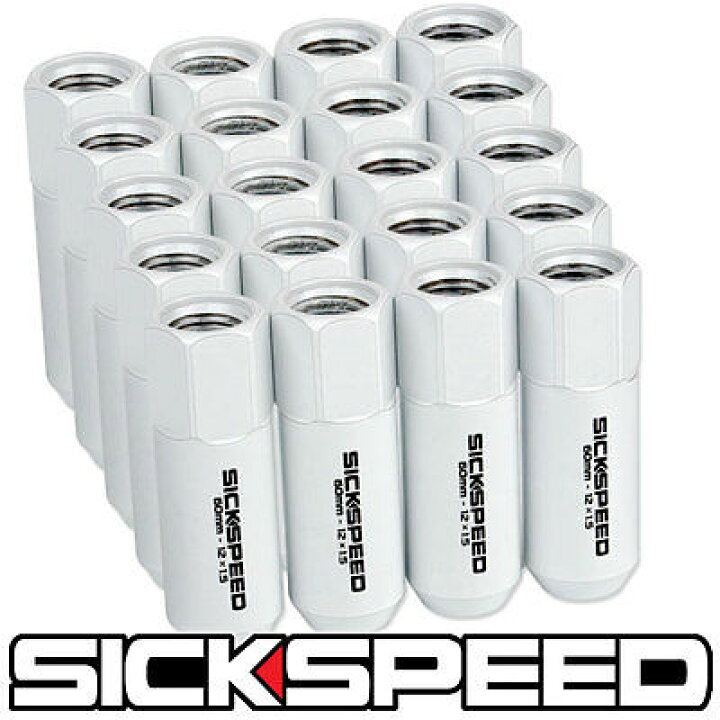 楽天市場】SICKSPEED アルミロングナット ホワイト 20本 M12xP1.25  