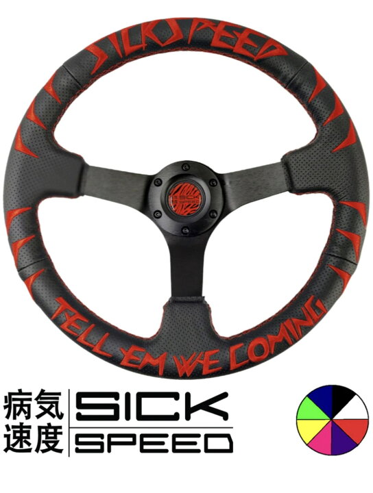 楽天市場】SICKSPEED レッドステッチ パンチングレザー ステアリング 