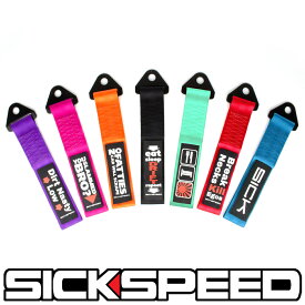 SICKSPEED　トーストラップ　カラー10色 x デザイン13種類　牽引フック　けん引フック　 トーフック　トウフック　サーキット　コースシックスピード　病気速度　USDM　JDM