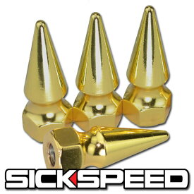 SICKSPEED　スパイクナット　ゴールドクローム　1本　M6xP1.0　M8xP1.25　M10xP1.25　M12xP1.25　スパイクボルト　スパイク　ナット　ボルト　シックスピード　USDM