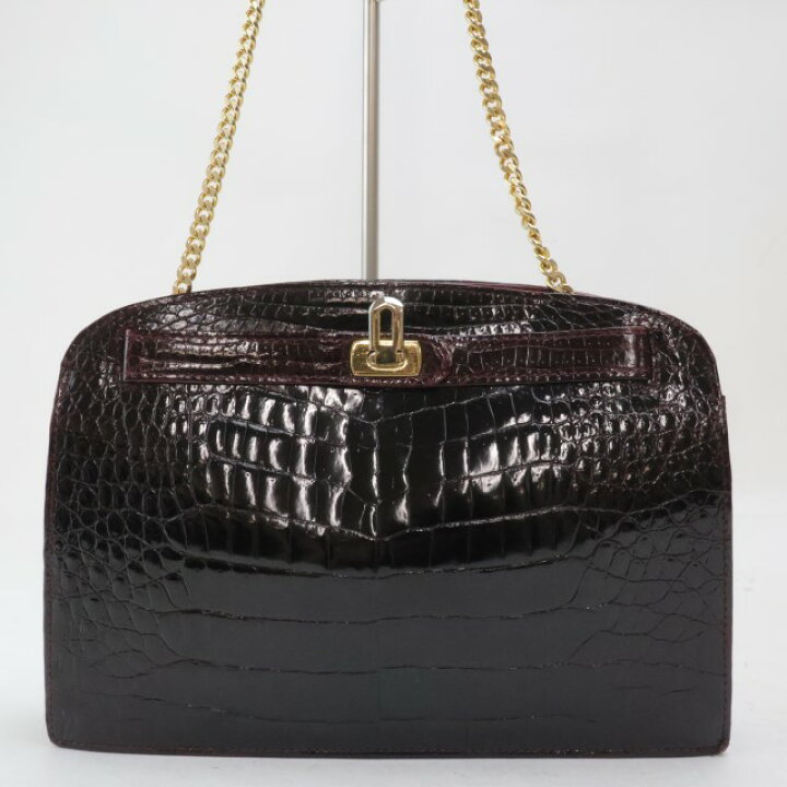 ザリアーニクロコダイルチェーンバッグヴィンテージ - ショルダーバッグ 
