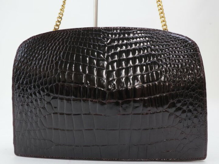 ザリアーニクロコダイルチェーンバッグヴィンテージ - ショルダーバッグ 