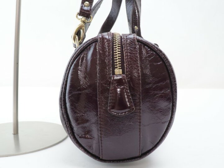 モラビトボルドー2way ハンドバッグショルダーバッグワインカラー 