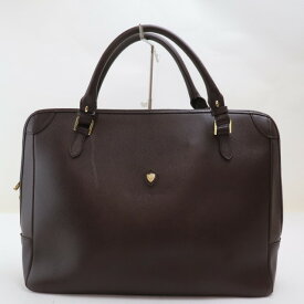 【中古】2508-52 シャンボールセリエ ビジネスバッグ ブリーフケース CHAMBORD SELLIER レザー製 ブラウン 金金具 上ZIP