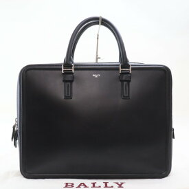 【中古】2508-54 バリー ブリーフケース ビジネスバッグ 美品 BALLY レザー製 ブラック A4可 ショルダーベルト付き