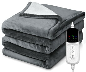 【エントリーでP5倍UP】電気毛布 掛け敷き兼用 厚手 両面フランネル 電気ブランケット 188x130cm 120W 速暖 省エネ 洗える ダニ退治 6段階温度調節 切タイマー 2h自動オフ ふわふわ 柔らか 肩掛け 膝掛け 抗菌防臭 防寒対策 暖房器具 PSE認証済み