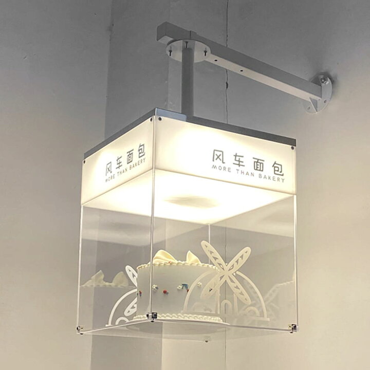 自動回転式 照明看板 4面 ディスプレイ サイン キャスター付 自立型 