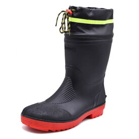 [アスユニ] PVC 安全ショート長靴 ブラック 先芯長靴 耐油 吸汗性・ドライ裏地 鋼鉄製先芯入り PVC先芯長靴 メンズ