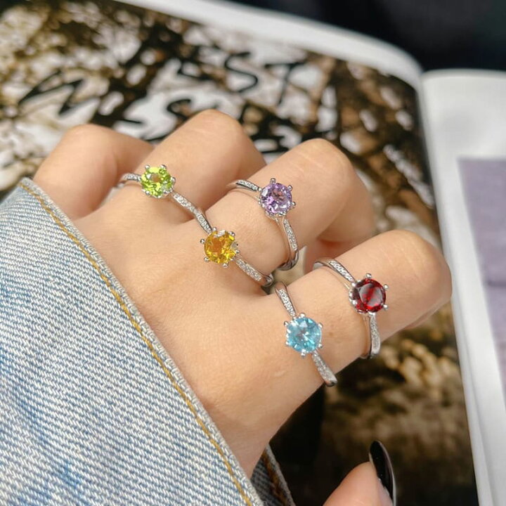 楽天市場】天然 誕生石リング S925リング 天然石ルース使用 爪止め 