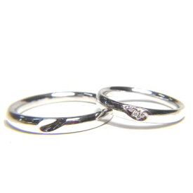 【送料無料】K14WG ペアリング 9号＆15号 ダイヤモンド0.01ct【14金】【マリッジリング】【結婚指輪】【プレゼント】【ギフト】