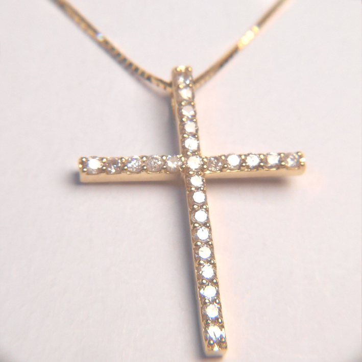 日産 ポルキダイヤモンド/ヴィクトリアン十字架ペンダントトップ ネックレス