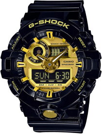 [CASIO] カシオ 腕時計 G-SHOCK ジーショック アナデジ アナログ&デジタル GA-710GB-1AJF メンズ ブラック×ゴールド