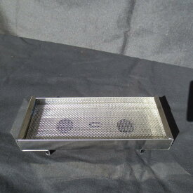 お墓 線香皿（小）W15xD6xH3cm 家名シール・網付き ステンレス製 横置き型 線香 寝かせる 【クリックポストで送料無料】