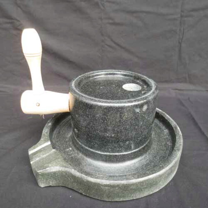 楽天市場】石臼 （いしうす） ひき臼 （ひきうす）☆青御影石 16型  