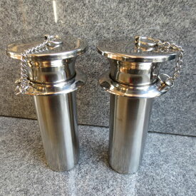 墓石 花立 蓋つき フタ付き 蓋付き 墓石にふた付き ステンレス花筒56φ 1対2本セット 中入れ式 ツバあり交換リフォーム 送料無料