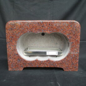 線香立て インペリアルレッド インド赤みかげ 横型 横置き 香炉 線香立て 赤御影石 線香皿付き 送料込み！