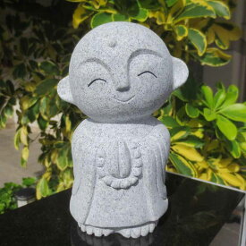 おじぞうさん おじぞうさま かわいい 癒しのお地蔵さん 置物 地蔵菩薩 仏像 彫刻品 みかげ石 GZ48-A 送料無料！