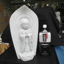 舟形地蔵 1.5尺 ふながた 地蔵菩薩 おじぞうさん お地蔵様 御影石 供養 癒しのお地蔵さん 置物 石像 地蔵菩薩 仏像 彫刻品 みかげ石 全国送料無料！