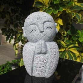 おじぞうさん おじぞうさま かわいい 癒しのお地蔵さん 置物 地蔵菩薩 仏像 彫刻品 みかげ石 GZ43-15 送料無料！