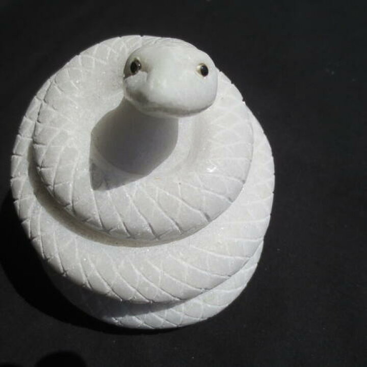 楽天市場 白蛇 白へび 天然大理石 ヘビ White Snake 石材店サンソー