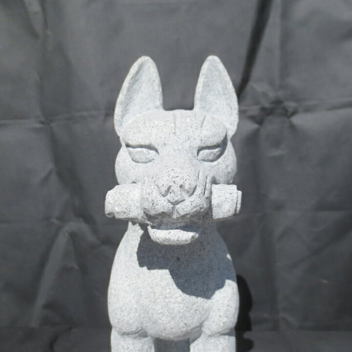 楽天市場】きつね キツネ 狐 一対 1尺 お稲荷 お狐様 置物 みかげ 石  