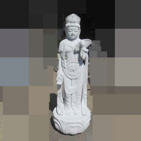 観音像 観世音菩薩像 観音菩薩像 総高94cm かんのんさま 聖観音 観音様 御影石 手作り