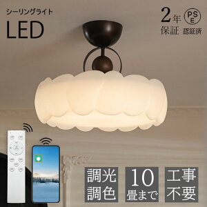 【2年保証】シーリングライト おしゃれ 調光調色 明るい led 寝室 書斎 天井照明 照明器具 6畳 8畳 12畳 和室 照明 電気 寝室 照明 LED対応 洋室 天井照明 工事不要 電気 天井 居間 シーリング 50cm