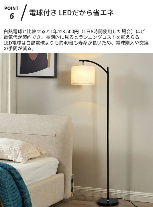 楽天市場】【ランキング1位・2年保証】フロアランプ おしゃれ LED 電球 