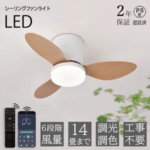 【2年保証】シーリングファン DCモーター 北欧 おしゃれ 調光調色 6段階風量調節 照明 ファン付き シーリングライト シーリングファンライト サーキュレーター リモコン付き 空気循環 タイ