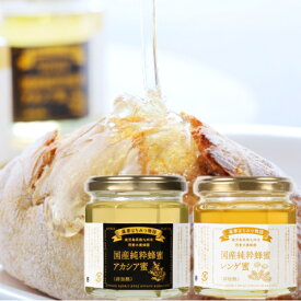 送料無料 国産蜂蜜 2本セット はちみつ お中元 ギフト 非加熱 蜂蜜 瓶入 プレゼント れんげ蜜 200g アカシア蜜 200g 瓶入り 非加熱 純粋 蜂蜜 ハチミツ 九州 鹿児島産 贈り物 贈答 お取り寄せ 小分け お祝い お返し 健康 非常食