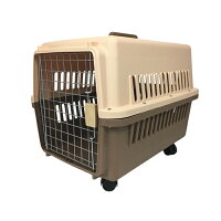 ペットキャリーケースLサイズ中型犬ハードタイプ外出用ケージゲージ犬小屋65×46×46cmキャスター付き【送料無料】