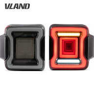 VLAND ジープ ラングラー JL用 LEDテールランプ スモークテール レッドテール 流れるウィンカー 3Dブラッ…