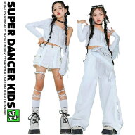 ダンス衣装 白 ガールズ ヒップホップ 衣装 K-POP 韓国 ジャズ セットアップ へそ出し オフショル 肩出し…