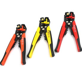 オート マルチワイヤーストリッパー カッター クランパー 線径10-24AWG対応 赤/黄/橙 多機能プライヤー 皮剥ぎ 切断 圧着 配線 電線 加工 工具 自動 3-in-1 クリンパー カッター 多機能プライヤー