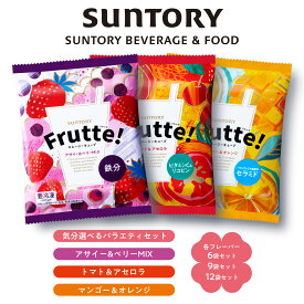 サントリー フルッテ 冷凍 スムージー キューブ 振るだけ 6袋 9袋 12袋 栄養 満足感 朝食 置き換え フルーツ 果物 朝 牛乳 ビタミン 鉄分 アサイー&ベリーMIX オレンジ＆マンゴー トマト＆アセロラ バラエティセット