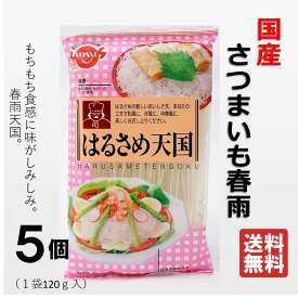 国産【はるさめ天国120g 5袋セット】 国産はるさめ　さつまいもでん粉 じゃがいもでん粉使用 送料無料サナス メーカー直送