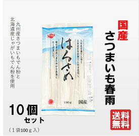 国産【はるさめ100g 10袋セット】　国産はるさめ　さつまいもでん粉　じゃがいもでん粉使用　送料無料 メーカー直送　サナス